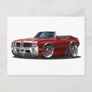 Olds Cutlass Maroon Car Vykort