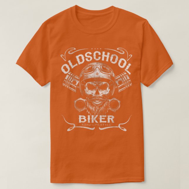 Oldschool Cooles Biker Motiv 1252 T Shirt (Design framsida)