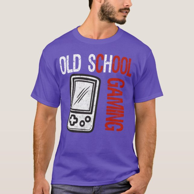 Oldschool Gaming Nerd Gamer Consoles Video Games v T Shirt (Framsida)