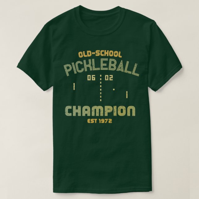OldSchool Pickleball Champion T Shirt (Design framsida)