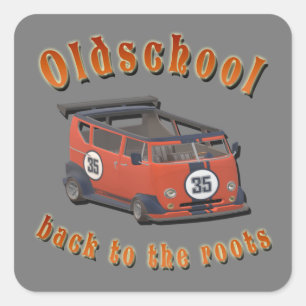 Oldschool Speed - ​ tillbaka till rötterna! Fyrkantigt Klistermärke