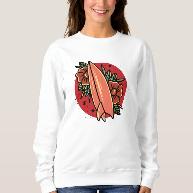 Oldschool Surfing T Shirt (Framsida)