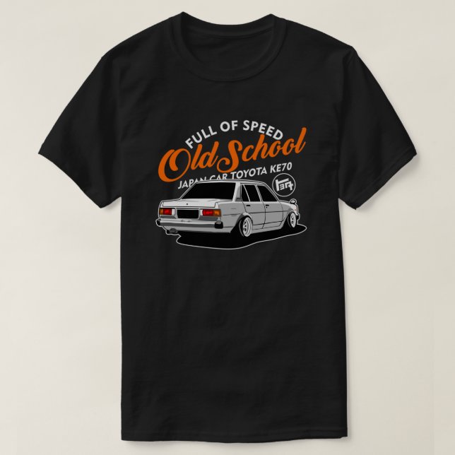 OldSchool Toyota KE70 Pullover Hoodie T Shirt (Design framsida)