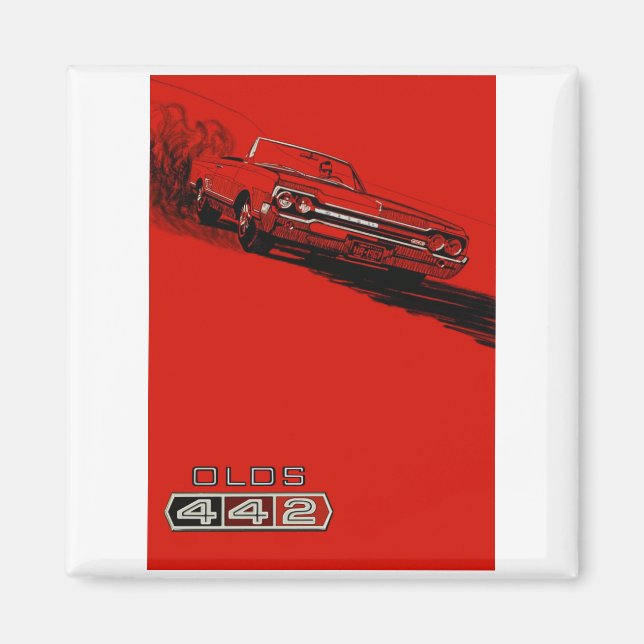 Oldsmobile 442 affischreproduktion 1964 magnet (Framsidan)