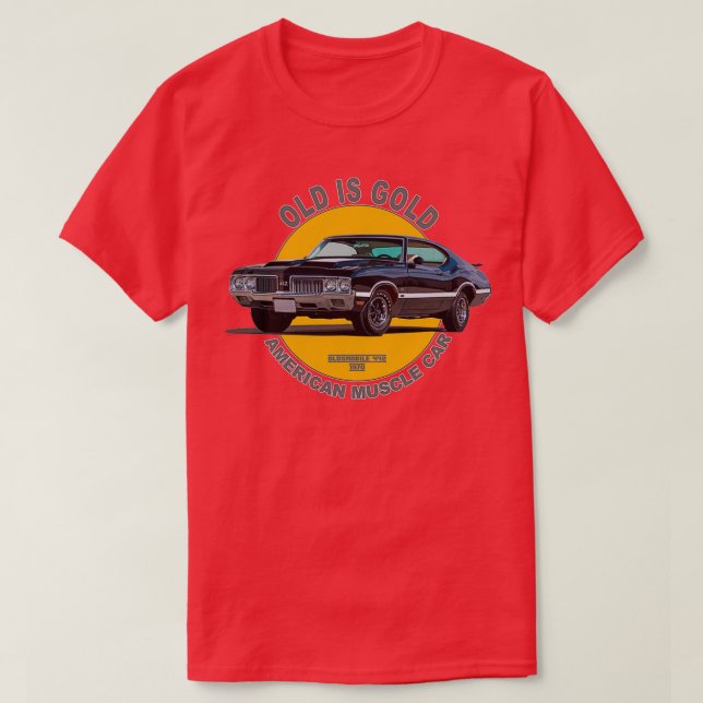 Oldsmobile 442 American Muscle Car 60s 70-talet Ga T Shirt (Design framsida)