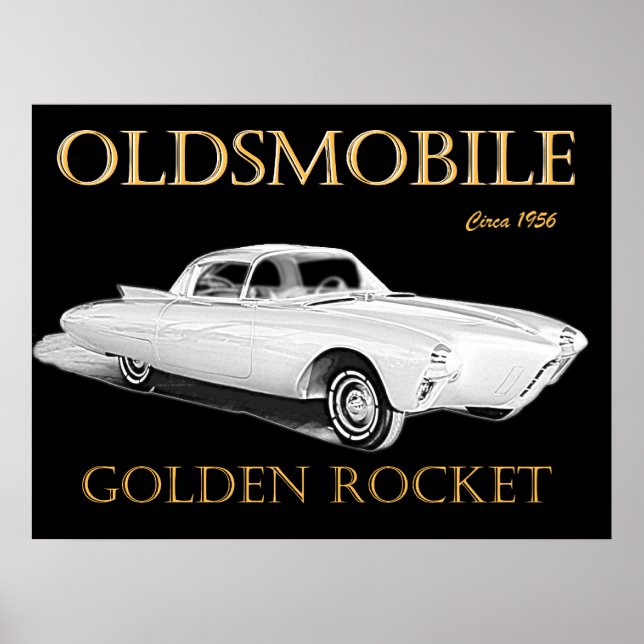 OldsMobile Golden Rocket Poster (Framsidan)