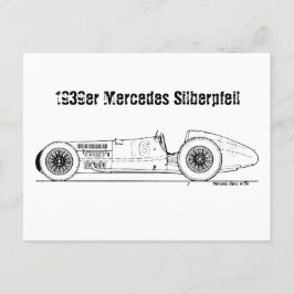Oldtimer 1939er Deutschland Mercedes Sielberpfeil Vykort