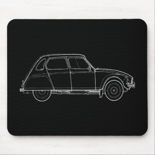 Oldtimer 2cv Dyane 6 Retro Illustration Musmatta