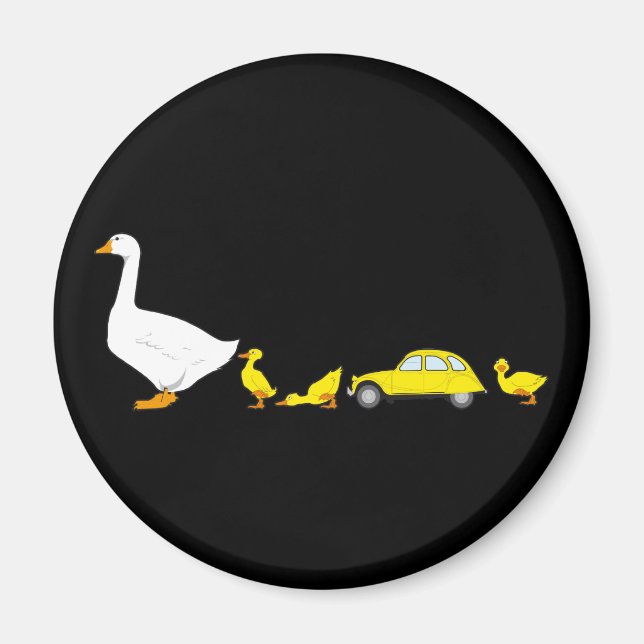 Oldtimer 2cv Entenfamilie Magnet (Framsidan)