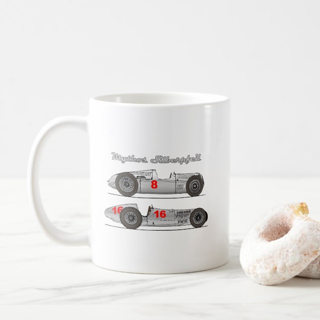 Oldtimer Deutschland 1939 Auto-Union Sielberpfeil Kaffemugg (Med munk)