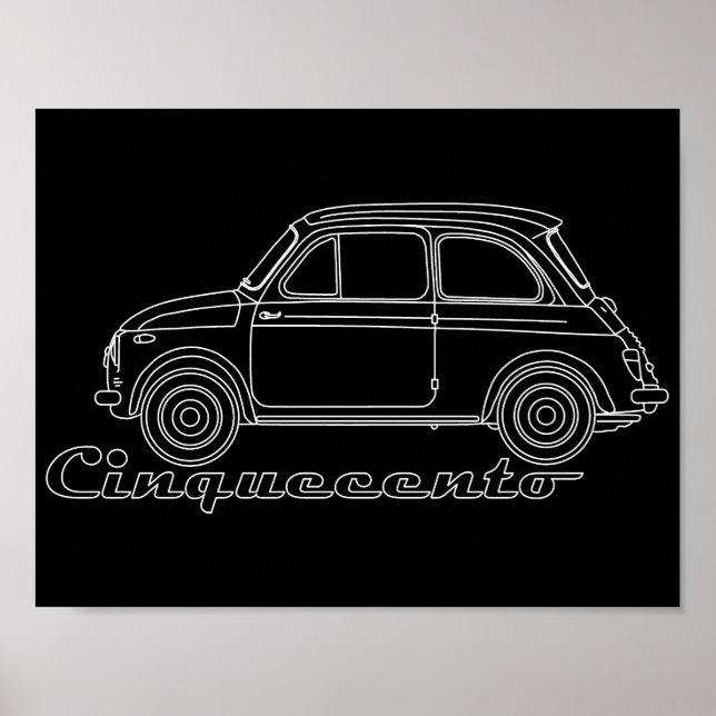 Oldtimer Fiat Cinquecento Der PUCH 500 Poster (Framsidan)