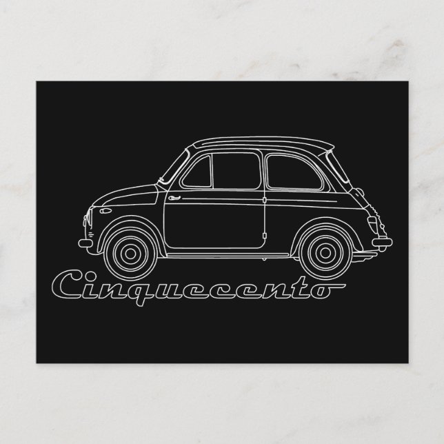 Oldtimer Fiat Cinquecento Der PUCH 500 Postkarte Vykort (Framsida)