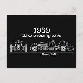 Oldtimer Italien Maserati 4CL Vintage Zeichnung Vykort