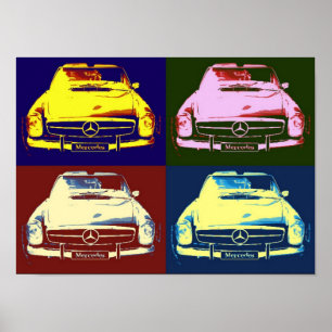 Oldtimer mercedes Collage Poster av N.P.