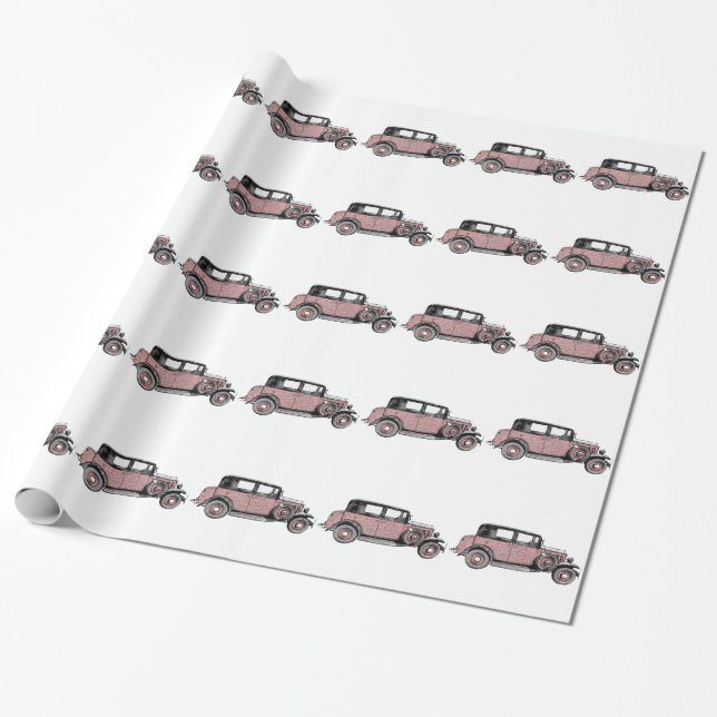 Oldtimer Presentpapper (Utrullad)