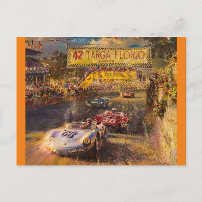 Oldtimer tävling vykort (Framsida)