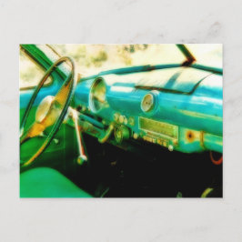 Oldtimer von innen auf Kuba Vykort