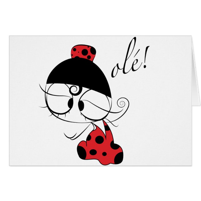 Ole flamencodansare! hälsningskort (Framsidan Horizontal)