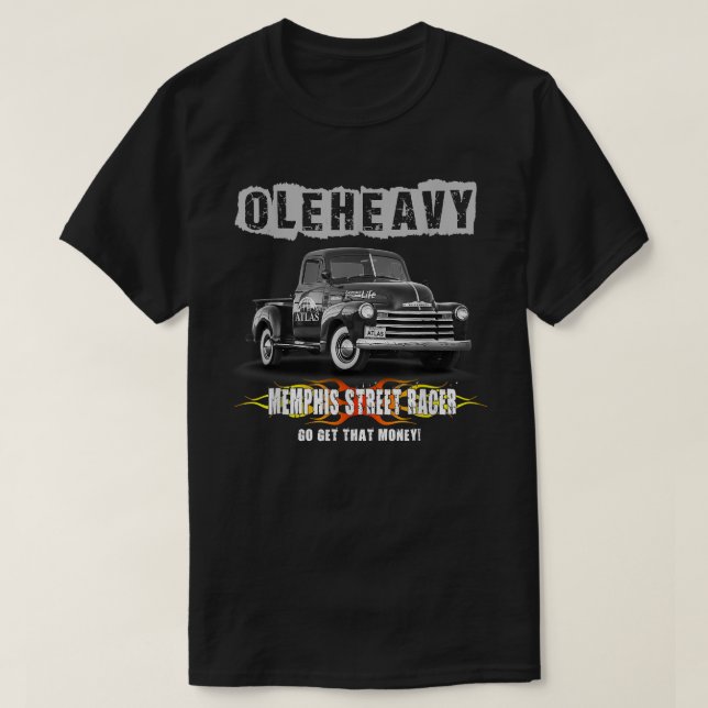 Ole Heavy Lastbil Street Racer Memphis Gå och hämt T Shirt (Design framsida)