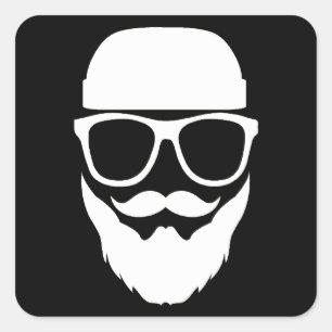 Ole Hipster för Ye Fyrkantigt Klistermärke