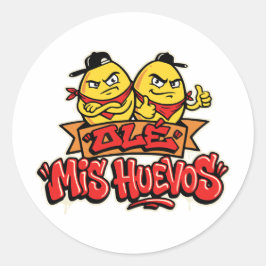 Ole mis huevos 2 runt klistermärke