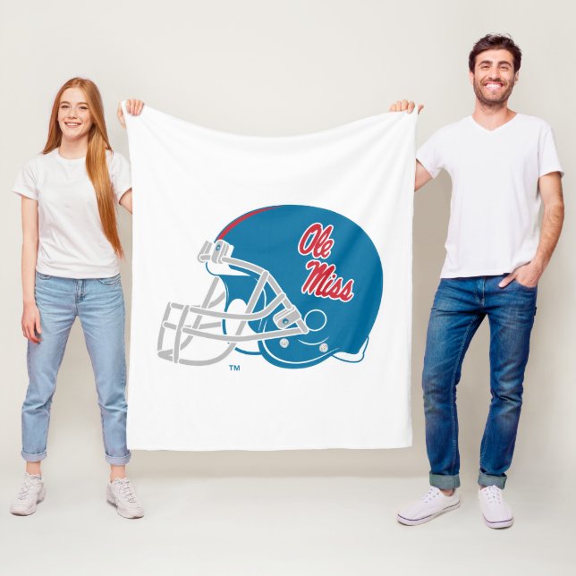 Ole Miss Football Helmet | Ljusblå Fleecefilt (På plats)