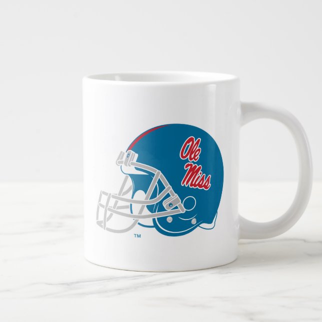 Ole Miss Football Helmet | Ljusblå Jumbo Mugg (Höger)