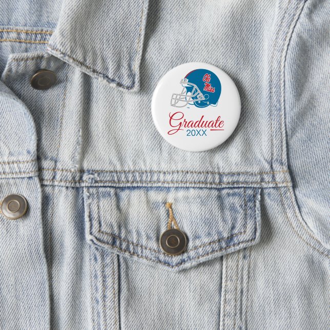 Ole Miss Football Helmet | Ljusblå Knapp (In Situ)