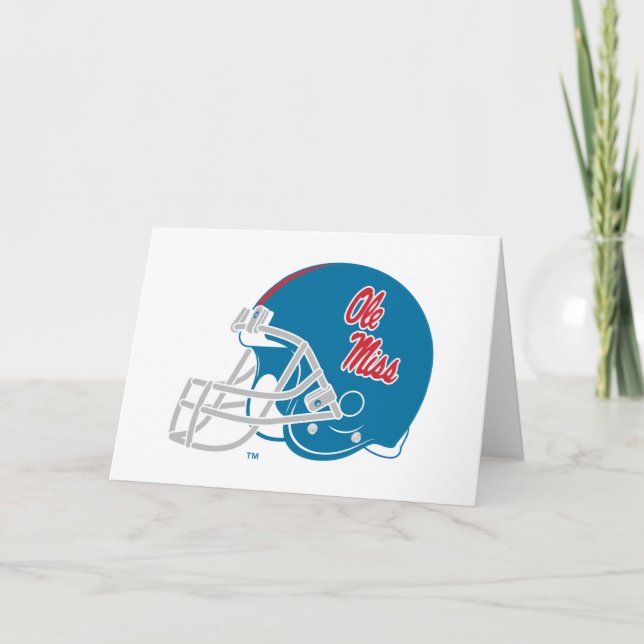 Ole Miss Football Helmet | Ljusblå Kort (Framsida)