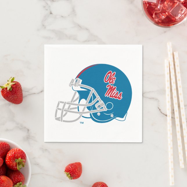 Ole Miss Football Helmet | Ljusblå Pappersservett (Insitu)
