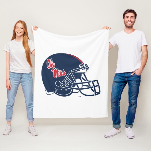 Ole Miss Football Helmet | MÖRK BLÅTT Fleecefilt (På plats)