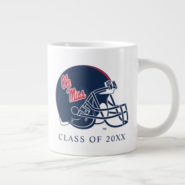 Ole Miss Football Helmet | MÖRK BLÅTT Jumbo Mugg (Höger)