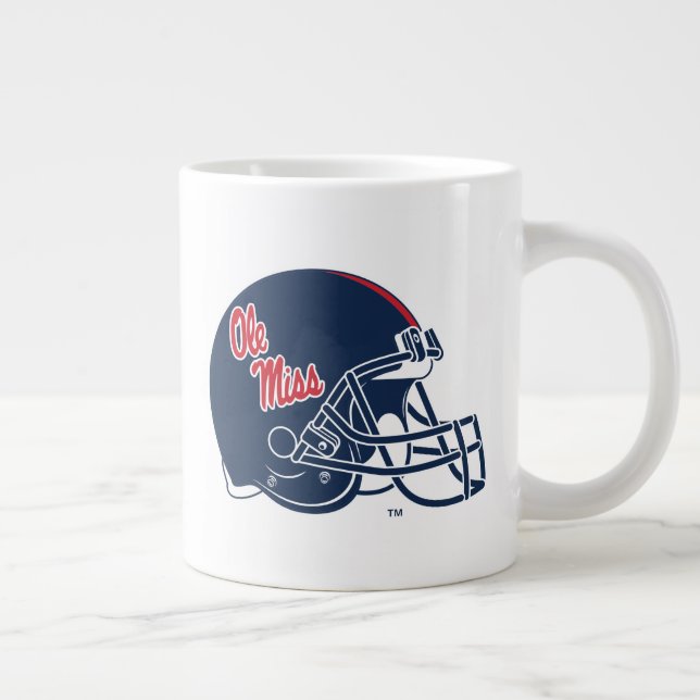 Ole Miss Football Helmet | MÖRK BLÅTT Jumbo Mugg (Höger)