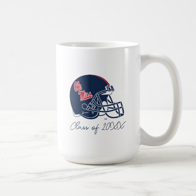 Ole Miss Football Helmet | MÖRK BLÅTT Kaffemugg (Höger)