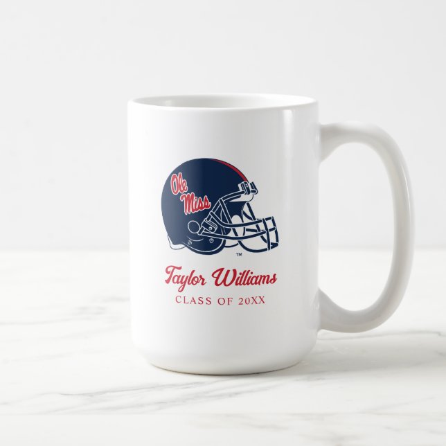 Ole Miss Football Helmet | MÖRK BLÅTT Kaffemugg (Höger)