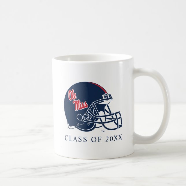 Ole Miss Football Helmet | MÖRK BLÅTT Kaffemugg (Höger)