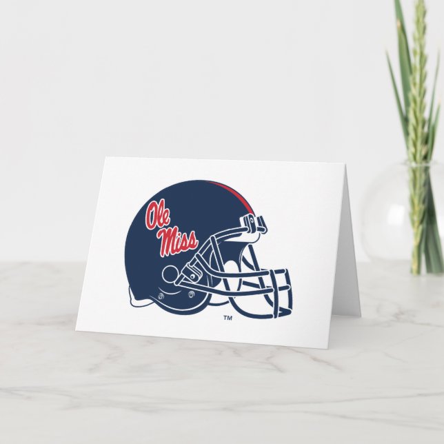 Ole Miss Football Helmet | MÖRK BLÅTT Kort (Framsida)