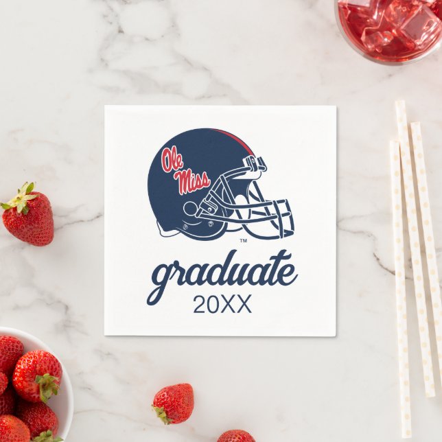 Ole Miss Football Helmet | MÖRK BLÅTT Pappersservett (Insitu)