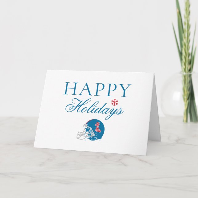 Ole Miss fotbollshjälm | Ljusblå Kort (Framsida)