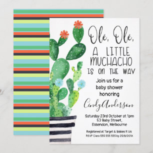 Ole Ole inbjudan för Fiestatemababy shower