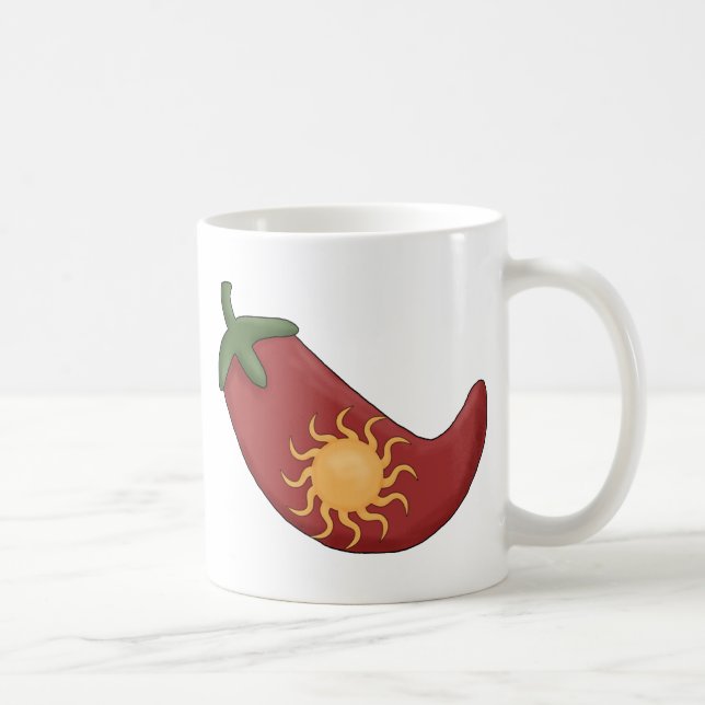 Ole!  Sol stoppad röd Chilipeppar - Southwest Kaffemugg (Höger)