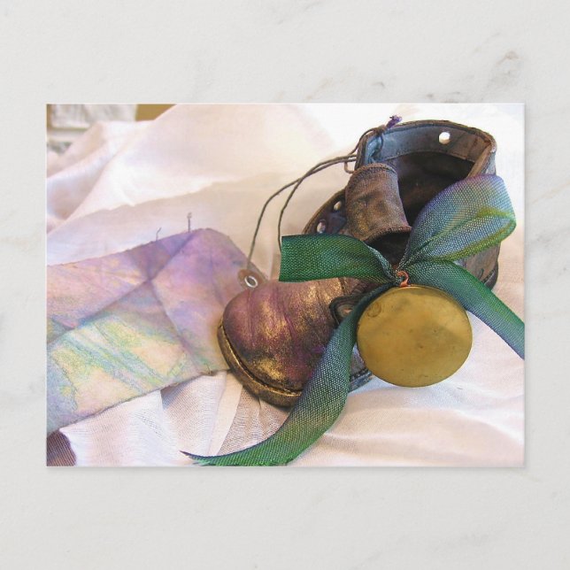 Ole Time Baby Sko & Locket Vykort (Framsida)