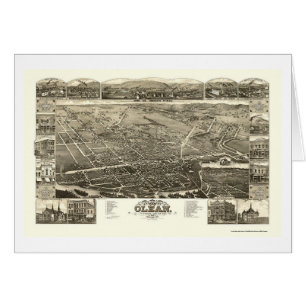 Olean panorama- karta för NY - 1882 Hälsningskort
