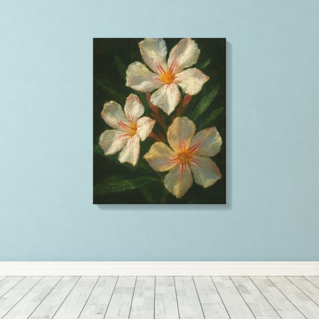 Oleander: Toxisk Elegans Impressionistisk Oljemåln Canvastryck (Insitu (trägolv))