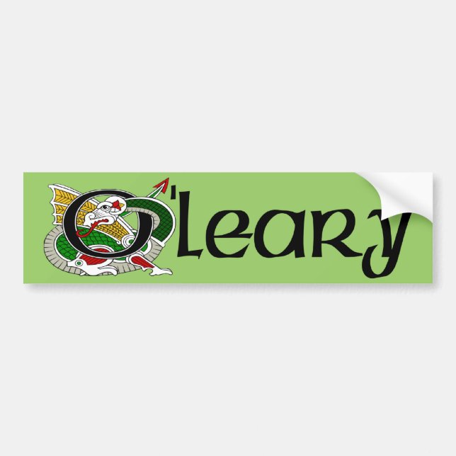 O'Leary Celtic Dragon Bumper Sticker Bildekal (Framsidan)