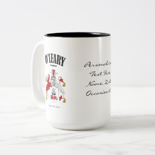 O'Leary Family Crest, Translation & Meaning Två-Tonad Mugg