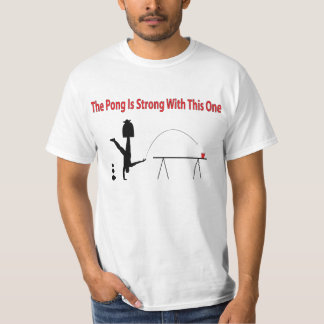 Ölen Pong är den starka skjortan i röd text över T-shirt