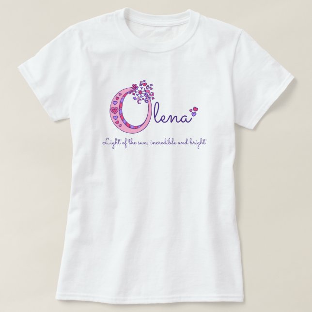 Olena tjejer O namn betyder monogramskjorta Tee Shirt (Design framsida)