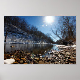 Olentangy River i Winter, Highbanks MetroPark, OH Poster