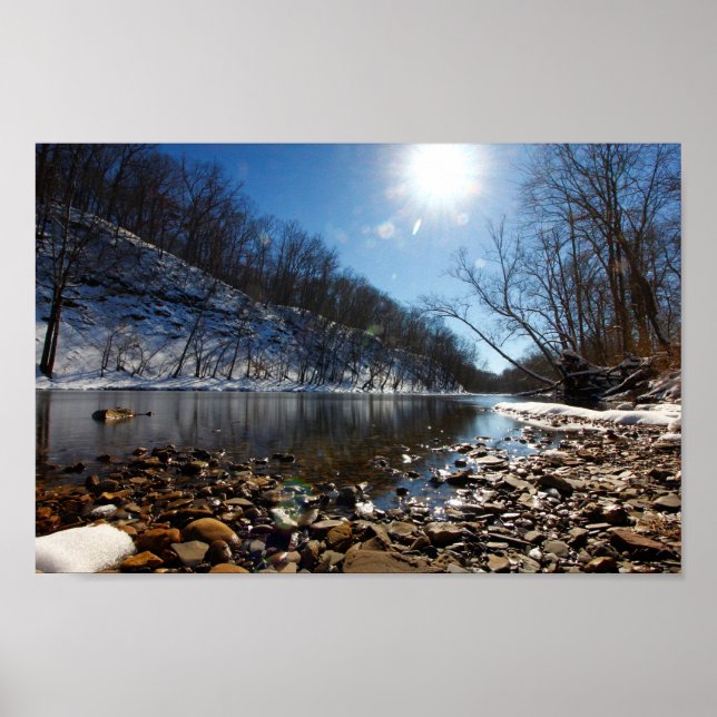 Olentangy River i Winter, Highbanks MetroPark, OH Poster (Framsidan)